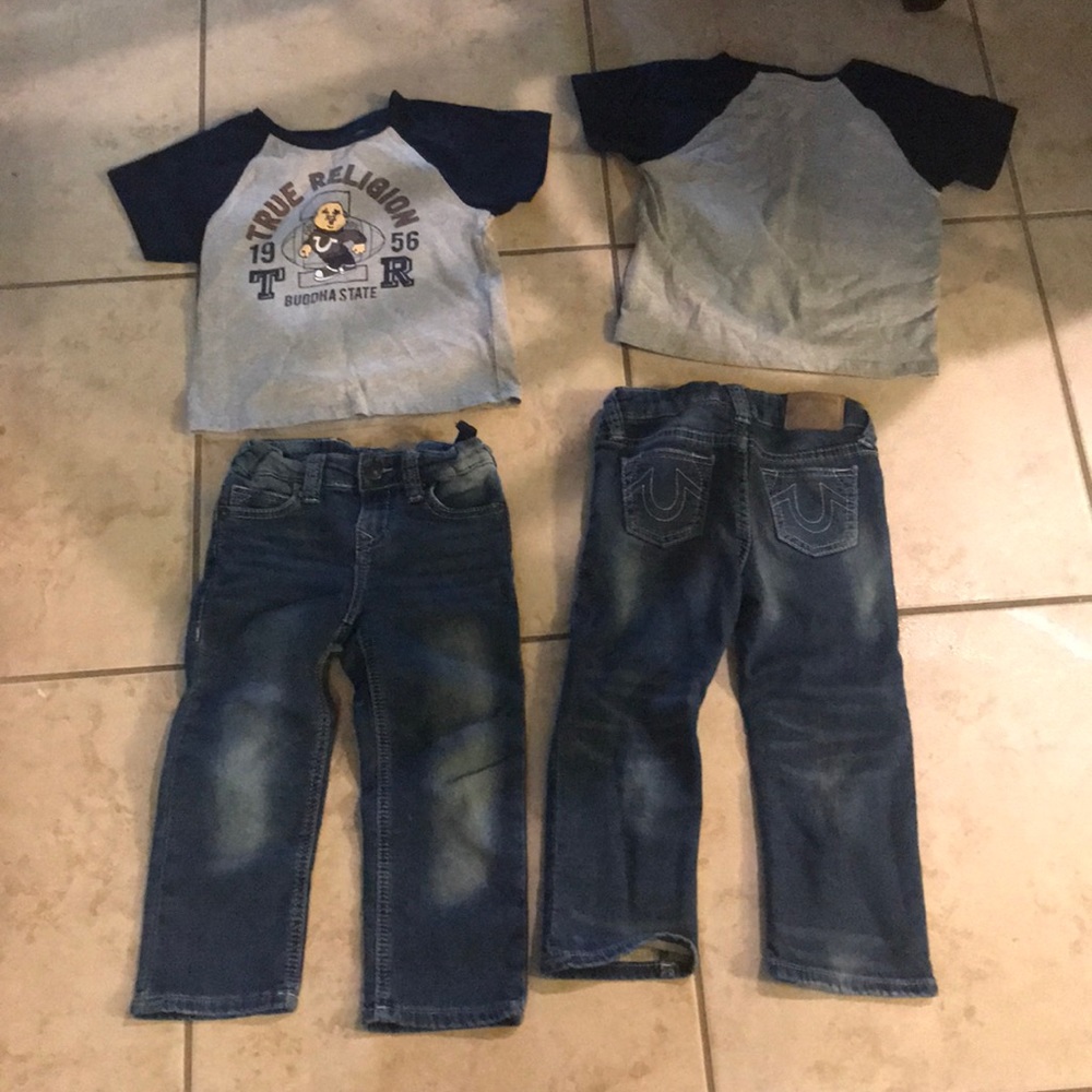 True Religion 3T jeans and shirt